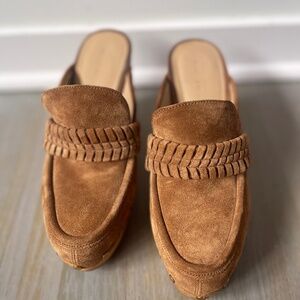 Veronica Beard Brown Suede Clogs